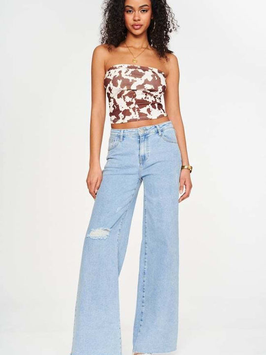 Γυναικείο Crop Top Animal Print Καφε