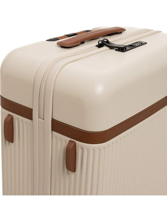 The Chesterfield Brand Medium Hard Travel Suitcase Champagne with 4 Wheels Height 65cm