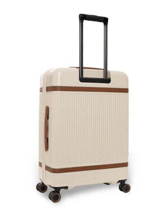 The Chesterfield Brand Medium Hard Travel Suitcase Champagne with 4 Wheels Height 65cm