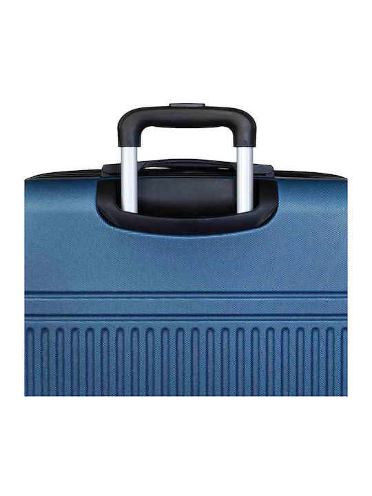 Seagull Hard Blue Travel Suitcases with 4 Wheels Set of 2 Pieces