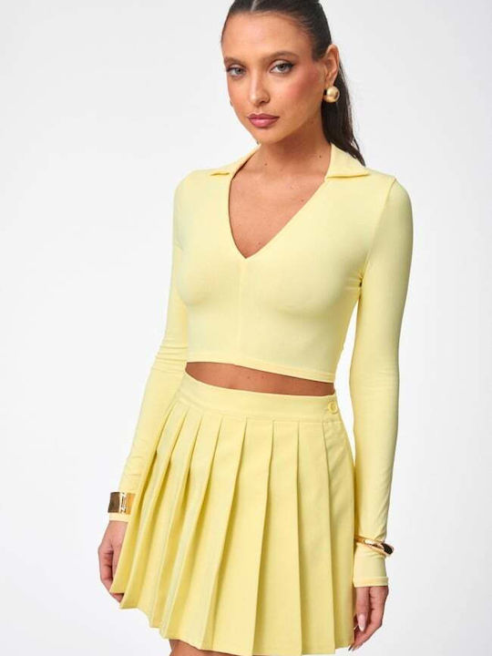 Γυναικείο Crop Top Κιτρινο