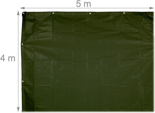 Relaxdays Pânză Impermeabilă De Acoperire 200gr/m² 5x4m Heavy Duty Verde