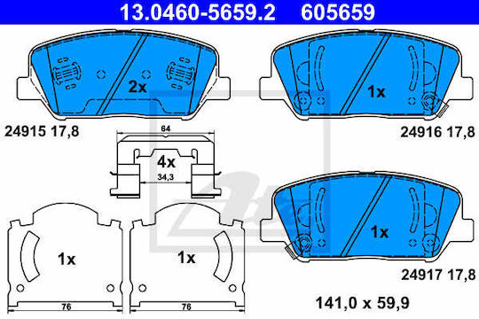 Ate Set Plăcuțe de Frână Disc Frână 13.0460-5659.2