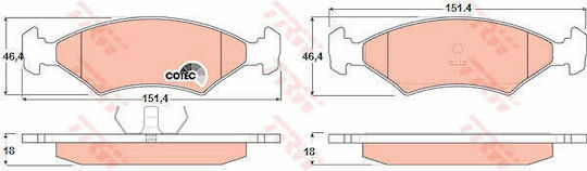 Trw Gdb255 Brake Pad Set Disc Brake