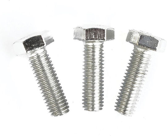 Metal Screw Hexagon DIN 933 with Diameter M6 and Length 60mm 400 Pieces Solid