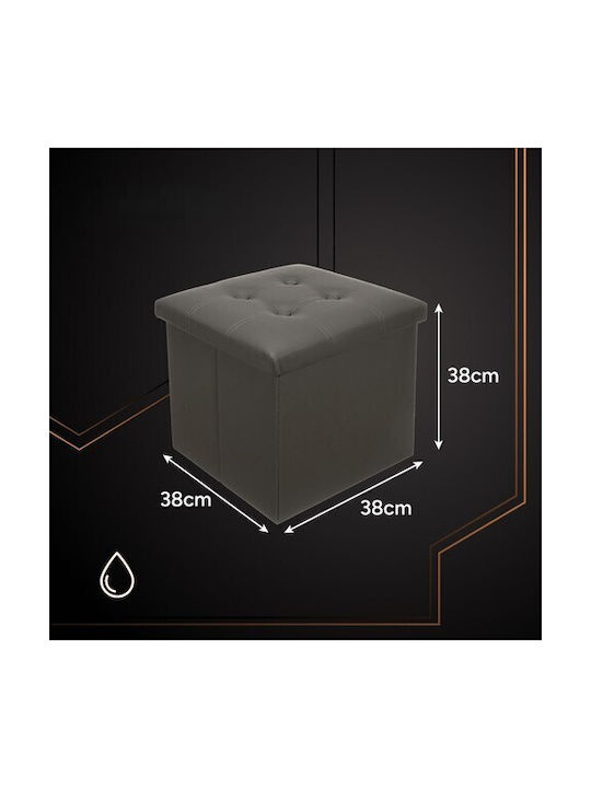 Taburet Camera De Zi Cu Spațiu De Depozitare Lemn Gri 38x38x38cm