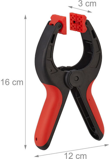 Relaxdays Clamp Set 8 Pieces Red Black 16x3x12 Cm