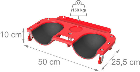 Relaxdays Knee Pad Tool Tray Red 10x25.5x50 Cm
