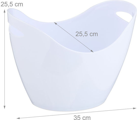Relaxdays Champagners Simple Din Plastic Albă 8lt Cu Dimensiuni 25.5x25.5x35cm