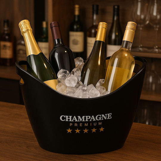Relaxdays Champagners Simple Din Plastic Neagră 8lt Cu Dimensiuni 25.5x25.5x35cm