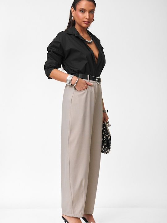 Damen Stoffhose Beiges Dunkel