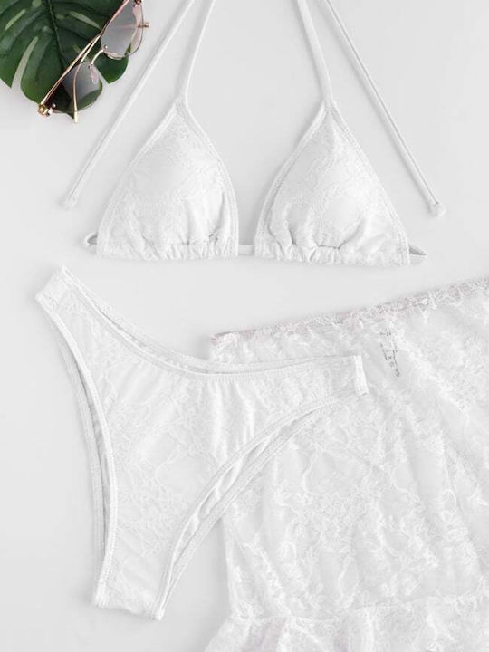 Set Bikini Set De Bikini Triunghi Alb