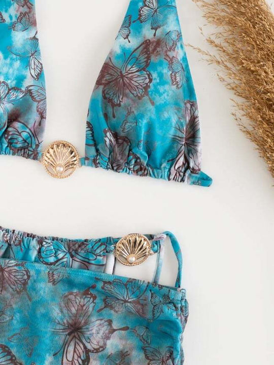 Set Bikini 3 Τεμαχίων Πετρολ