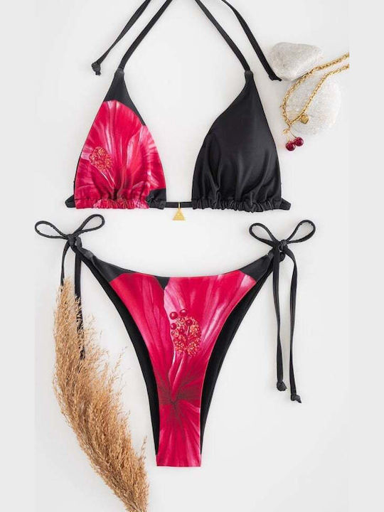 Set Bikini 3 Τεμαχίων Τριγωνάκι Μαυρο