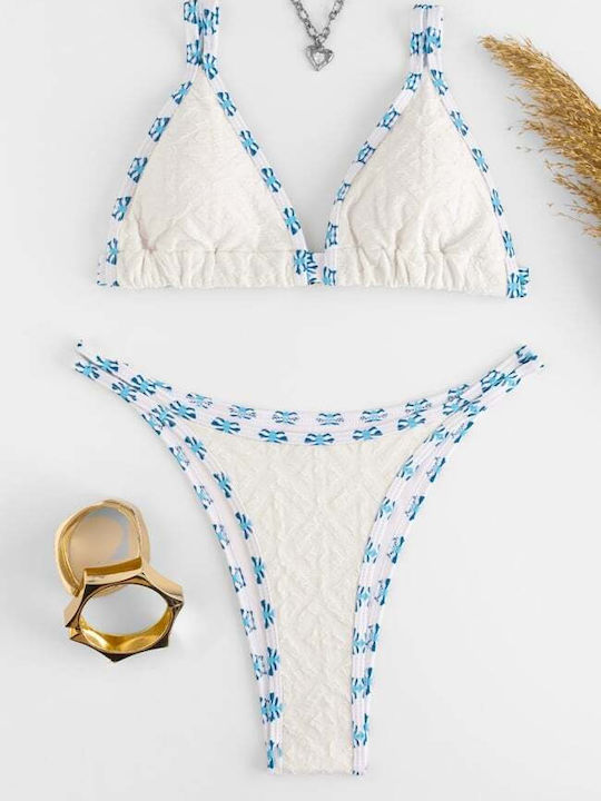 Set Bikini 3 Τεμαχίων Τριγωνάκι Ασπρο