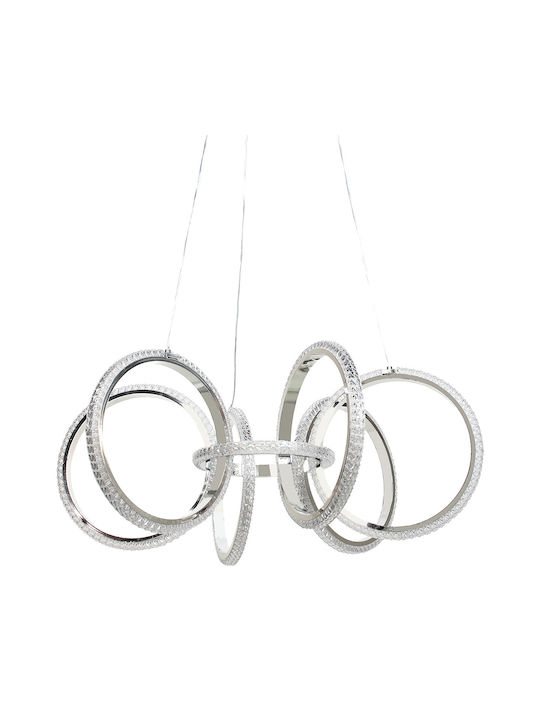 Keskor Silver LED Pendant Ceiling Light 69x69x27cm