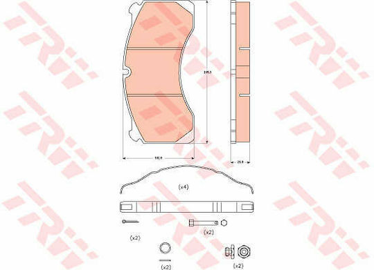 Trw Gdb5082 Brake Pad Set Disc Brake