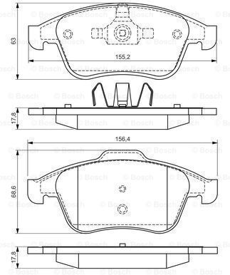 Bosch Brake Pad Set Disc Brake 0 986 494 556