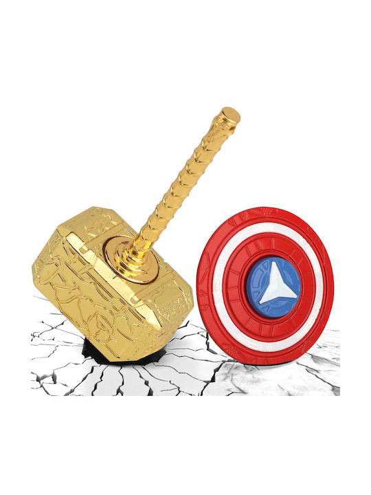 Fidget Spinner Keychain 2 In 1 – Superhero Hammer & Shield C43645