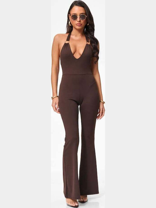 Damen Jumpsuit Braun Dunkel