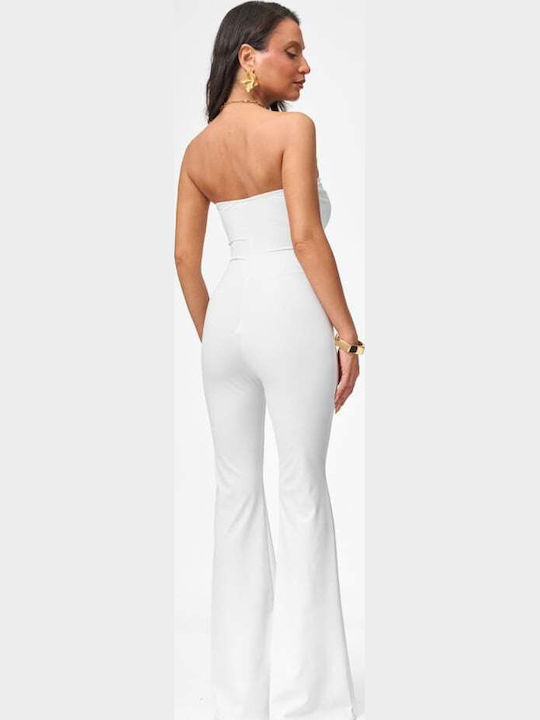 Γυναικεία Strapless Ολόσωμη Φόρμα Ασπρο