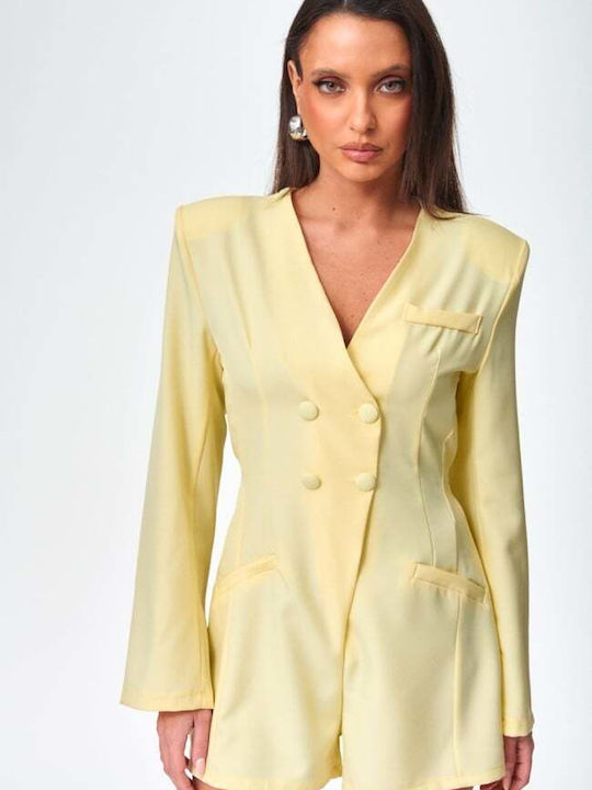Women's Yellow Short Jumpsuit