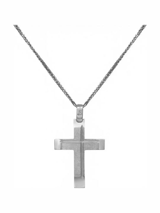 Weißgold Kreuz 9K