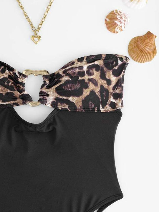 Strapless One Piece Swimsuit Black