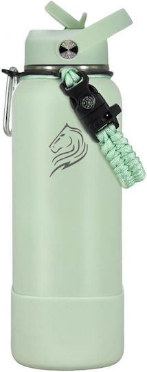 Cool'NMore Μπουκάλι Θερμός Ανοξείδωτο BPA Free 1lt Mint με Καλαμάκι, Λαβή, Επιστόμιο και Θηλιά
