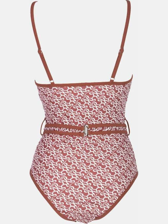 Brown One Piece Swimsuit