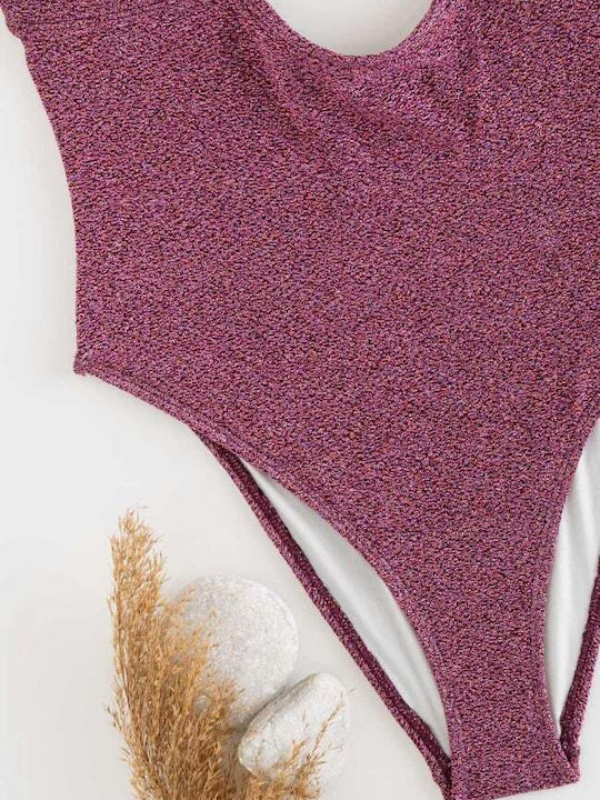 Strapless One Piece Swimsuit Push Up Pink