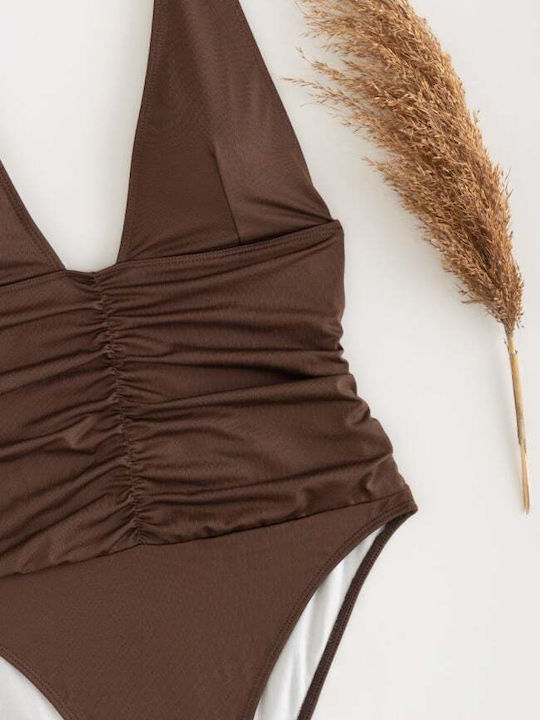 Brown One Piece Swimsuit