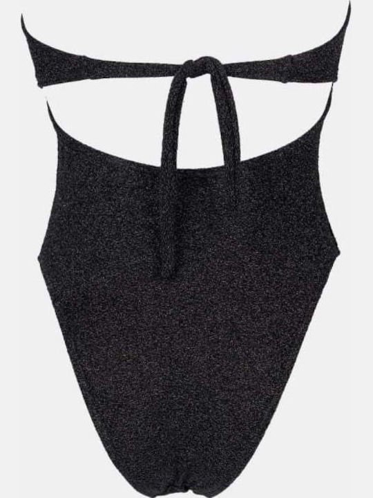 Strapless Ολόσωμο Μαγιό Push Up Μαυρο