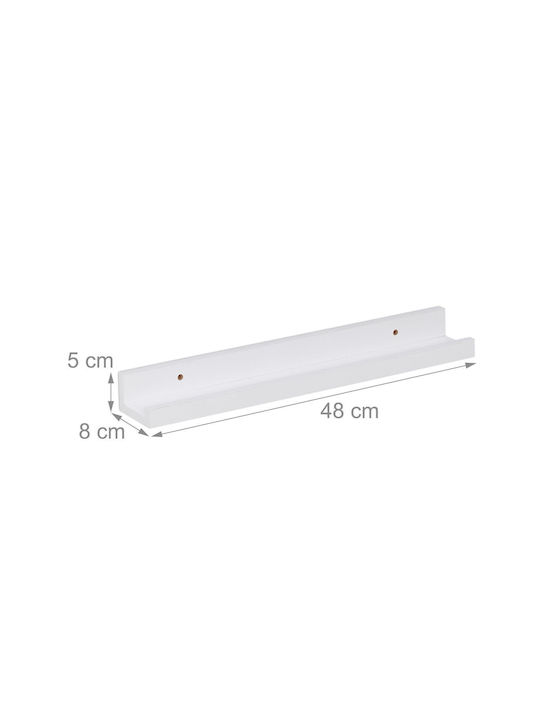 Рафт За Стена Бял 48x8x5см