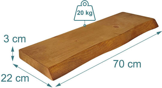 Стенен Рафт Кафяв Цвят 70x22x3см