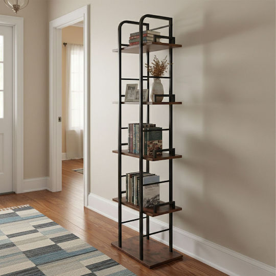 Bücherregal Braun/Schwarz 143x38x24cm