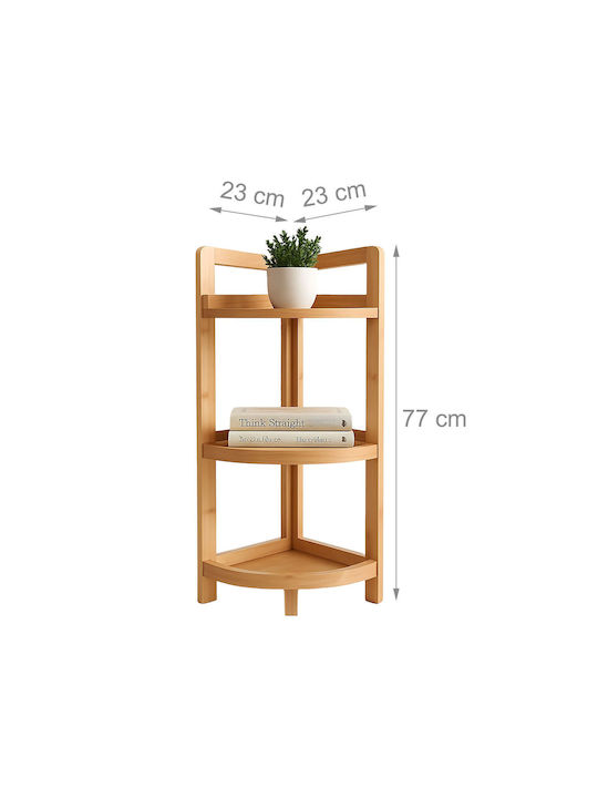 Γωνιακή Βιβλιοθήκη Beige Color 77x23x23εκ.