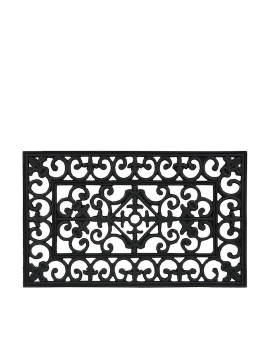Relaxdays Non-Slip Rubber Black Doormat 75x45cm