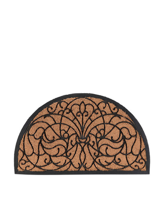 Relaxdays Covoraș De Intrare Semicircular Din Nucă De Cocos Bej X100Cm