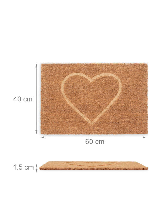 Relaxdays Doormat From Coconut Tree Beige 60cm