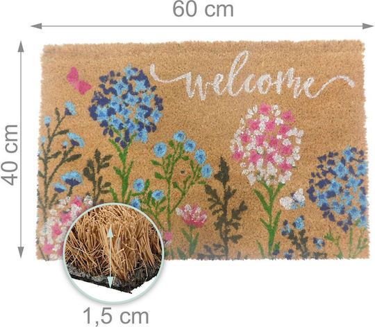 Relaxdays Doormat Made of Coconut Tree with Non-Slip Backing 60cm