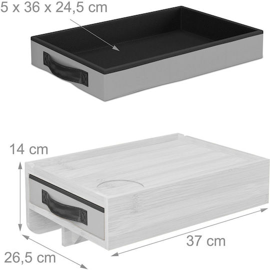 Нощни Шкафчета От Бамбук Бели 2 Бройки 26.5x26.5x37см