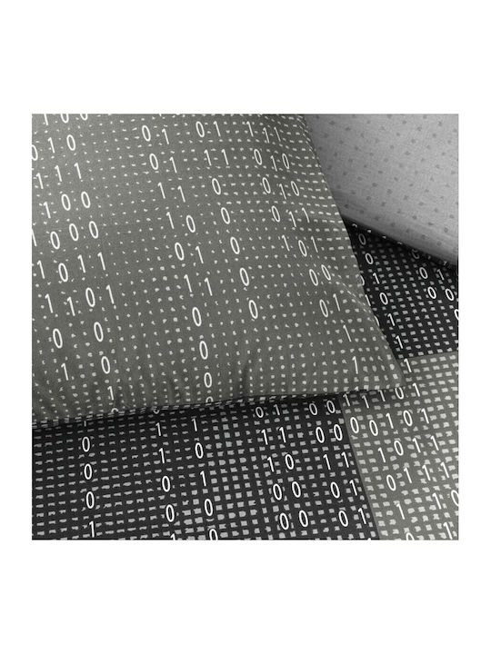 Tac Set Huse Pentru Pilote 100% Bumbac 200x220cm Dublă Cu 2 Fețe De Pernă Și 1 Cearceaf Neagră