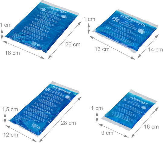 Set Comprese cu Gel Răcoritoare Relaxdays Albastre 26x16x1cm 28x12x1.5cm 14x13x1cm 16x9x1cm
