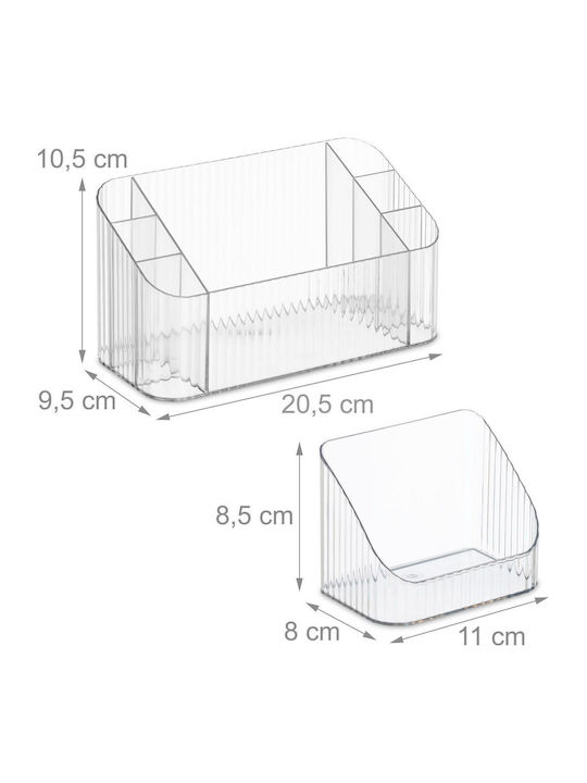 Relaxdays Органайзер за Козметика с Разделители Прозрачен 20.5x10.5x9.5см