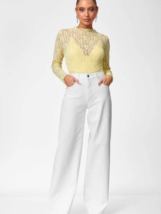 High Waist Women's Jean Pants White