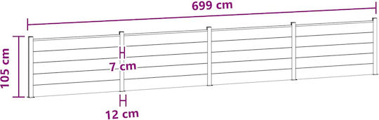 vidaXL WPC Fence Panels in Black Colour 4 Pieces