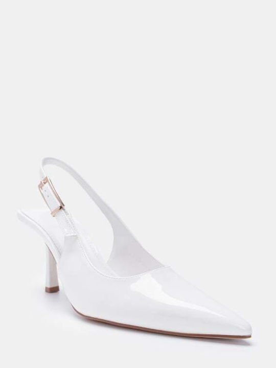 Patent Leather White Heels