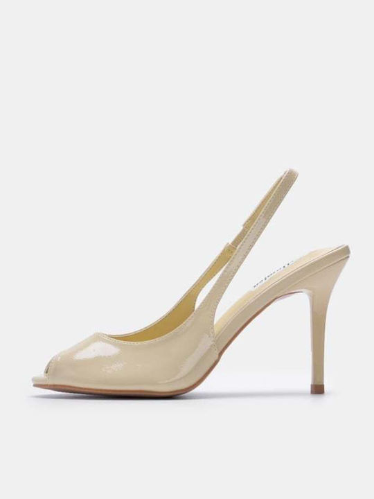 Peep Toe Γόβες από Λουστρίνι Κίτρινες