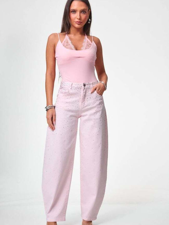 Lace Pink Women's Bodysuit